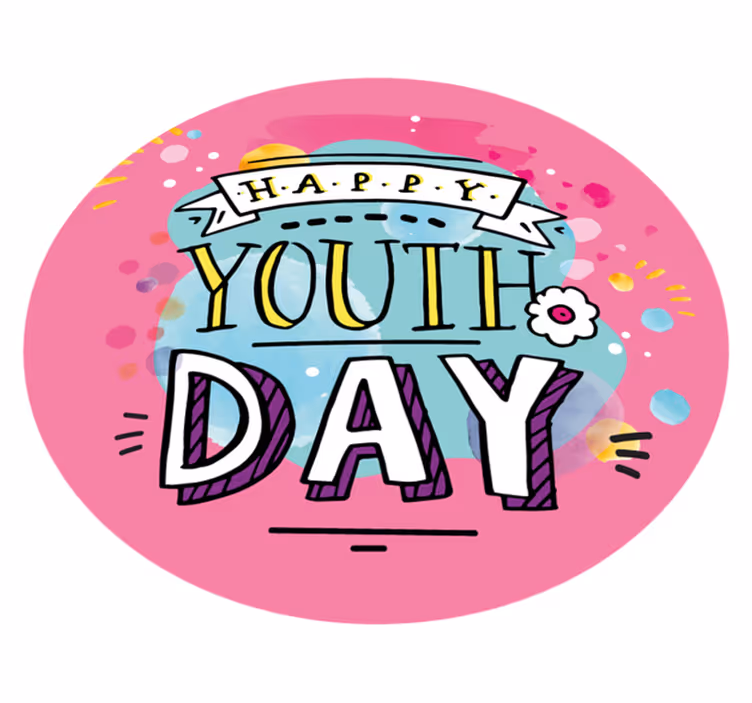 Happy youth day quote rug - TenStickers
