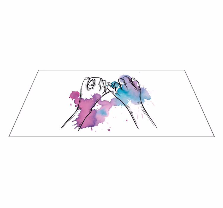 Hand drawn pinky promise rectangular rug - TenStickers