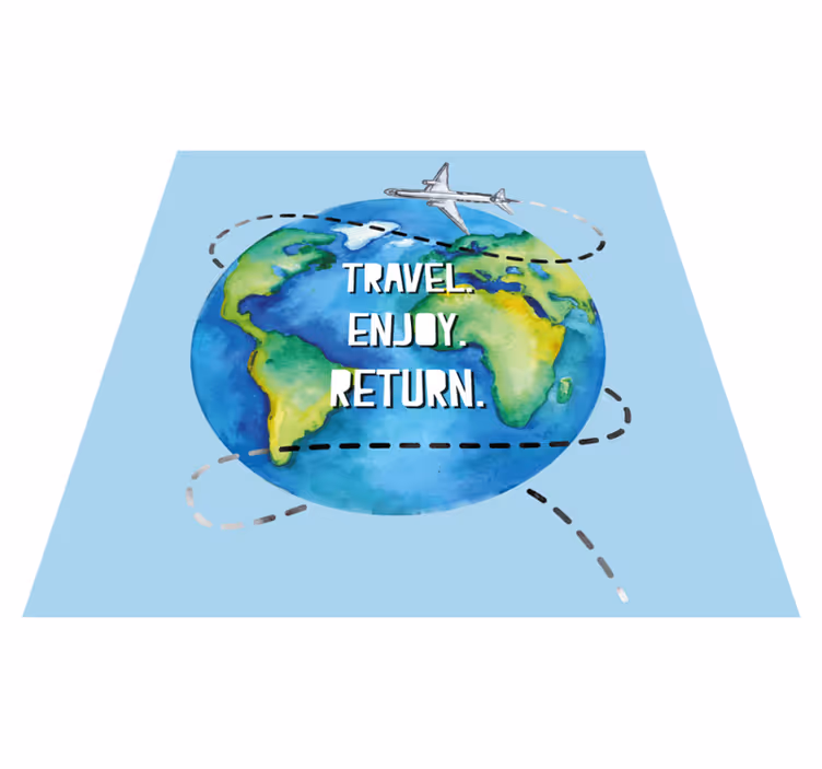 Travel enjoy return quote rug - TenStickers