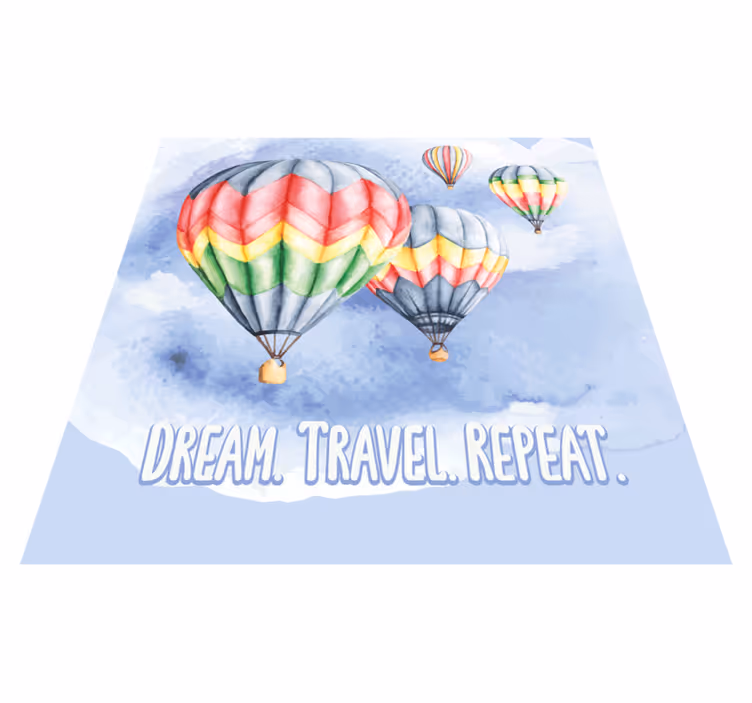 Dream travel repeat quote rug - TenStickers