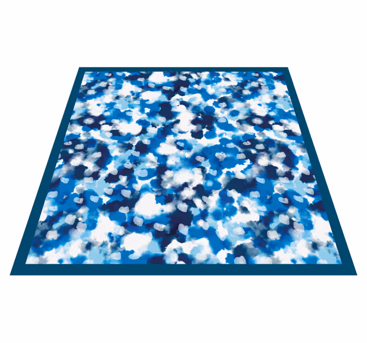 Blue cloud pattern kids rug - TenStickers