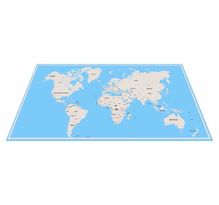Global simple design map rug - TenStickers