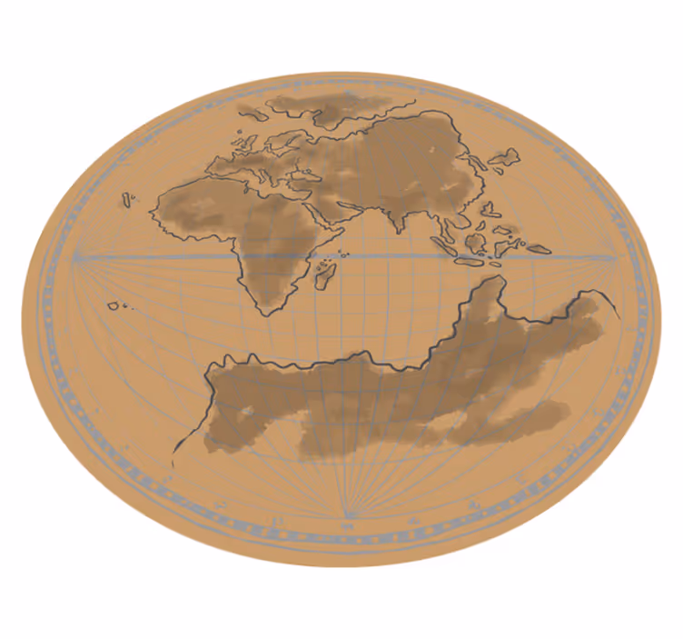 Global Map Contour map rug - TenStickers