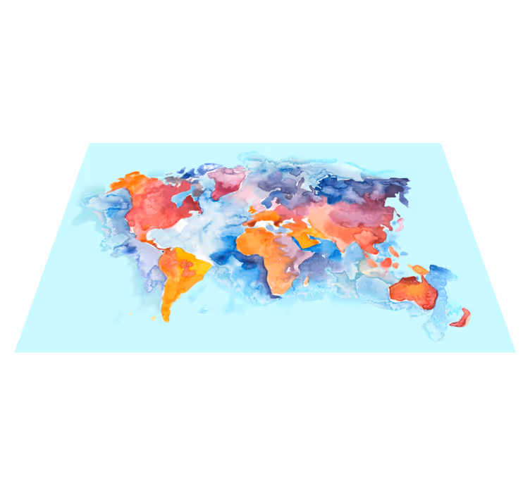 Map rug colorful global map - TenStickers