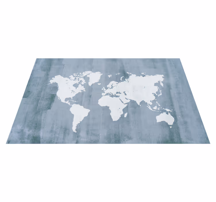 Map rug with grey continents - TenStickers