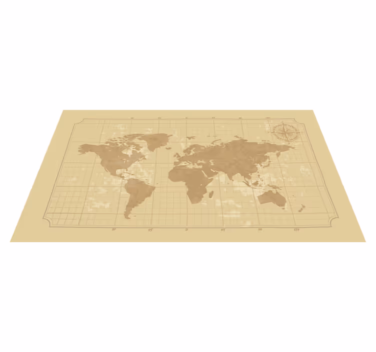 Vintage graphic map map rug - TenStickers