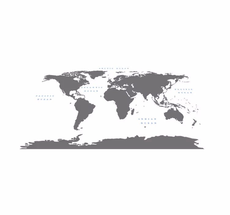Stylized world map living room rug - TenStickers