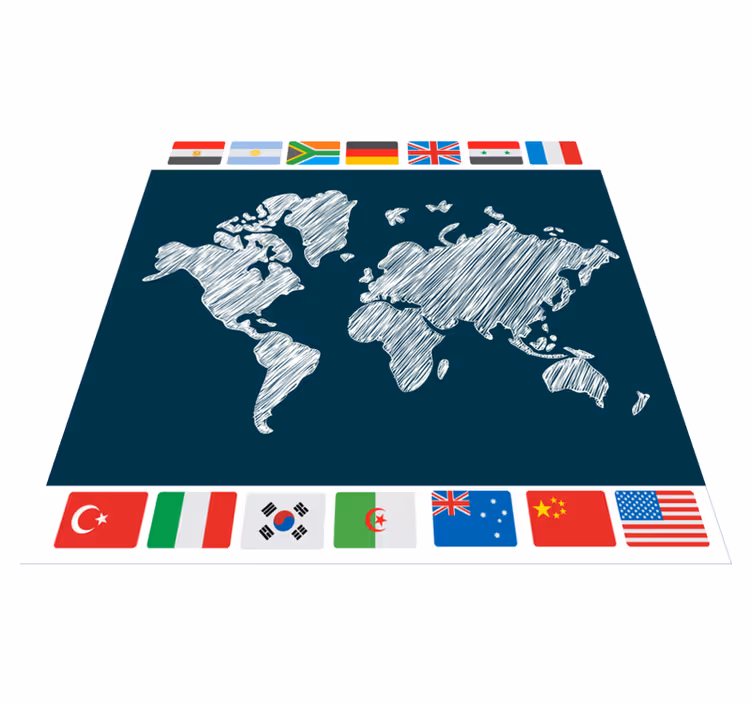 Map rug global map design - TenStickers