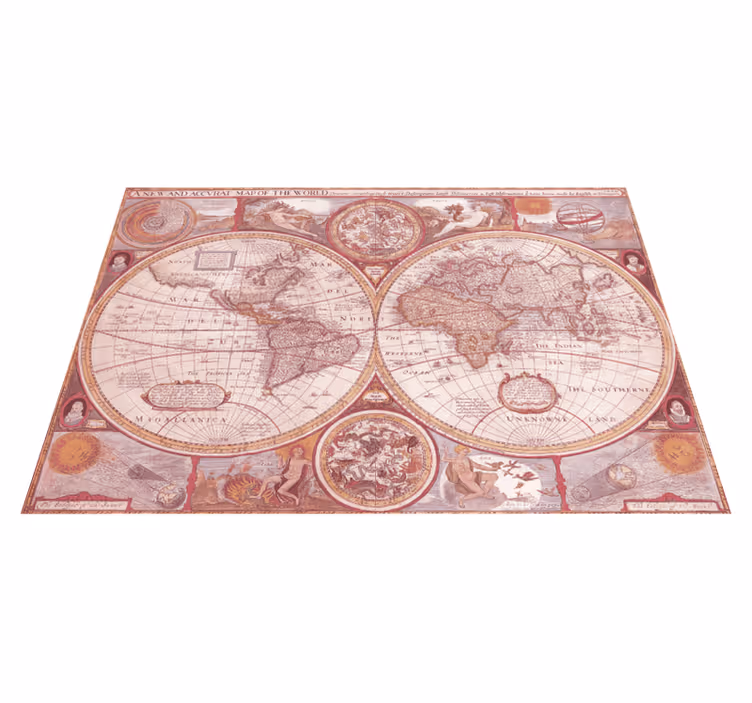 Vintage Globe Chart map rug - TenStickers