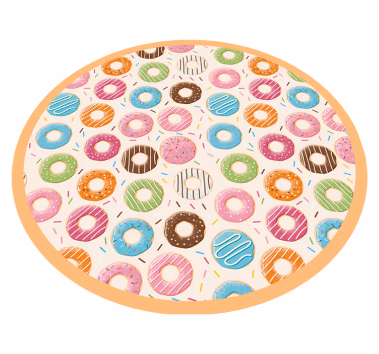 Colorful donut pattern kids rug - TenStickers