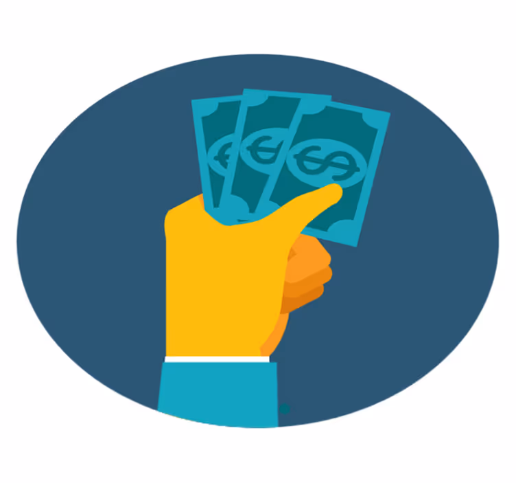 Hand Holding Cash kids rug - TenStickers