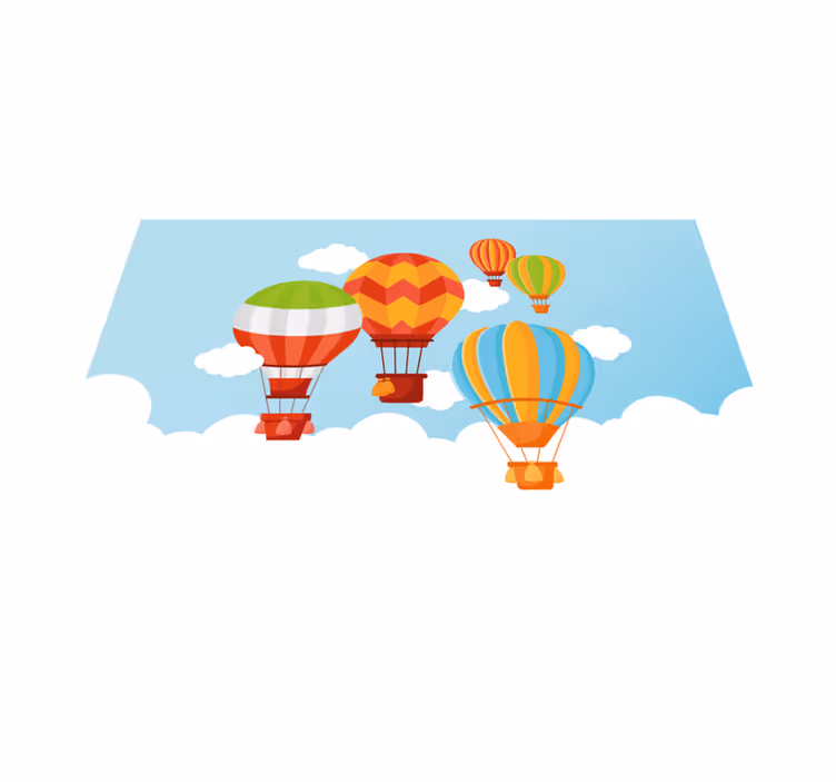 Colorful Hot Air kids rug - TenStickers