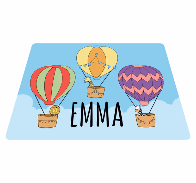 Colorful Hot Airs custom floor mat - TenStickers