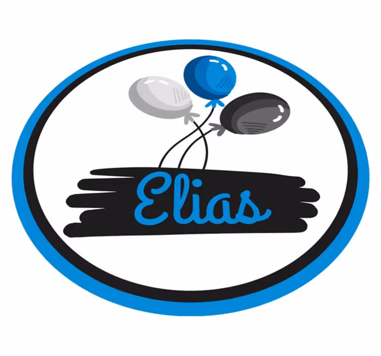 Personalised grey and blue balloons kids rug - TenStickers