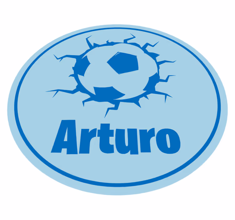 Beaking football ball with name kids rug - TenStickers