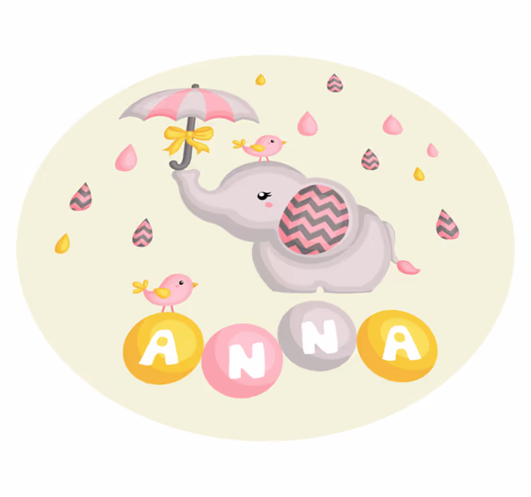Cute Elephant Design custom floor mat - TenStickers