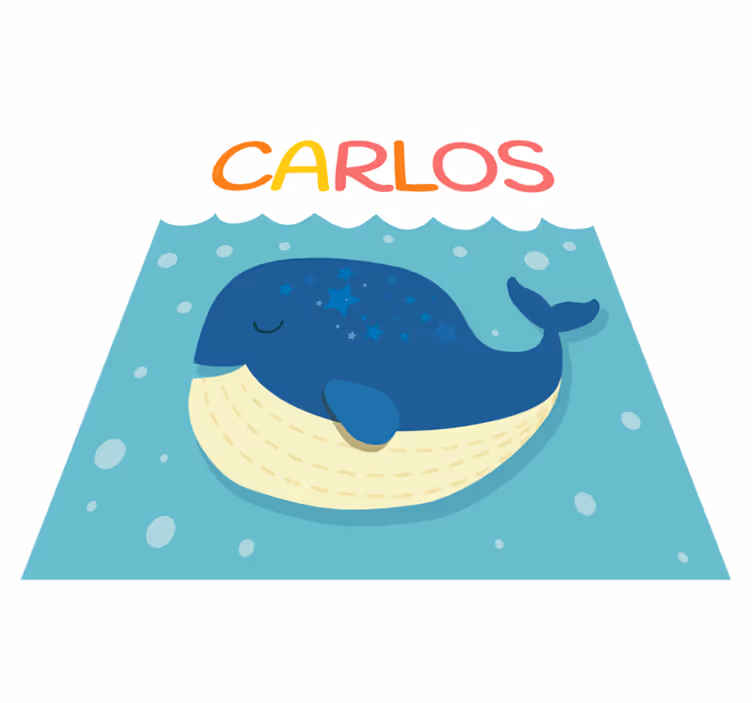 Whimsical Whale Scene custom floor mat - TenStickers