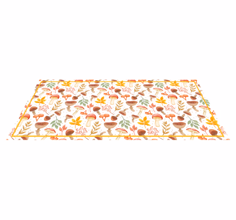 Hand painted mushroom kitchen floor tiles - TenStickers
