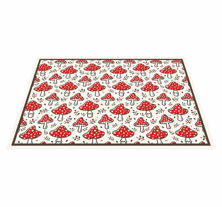 Playful Mushroom Motif nature rug - TenStickers