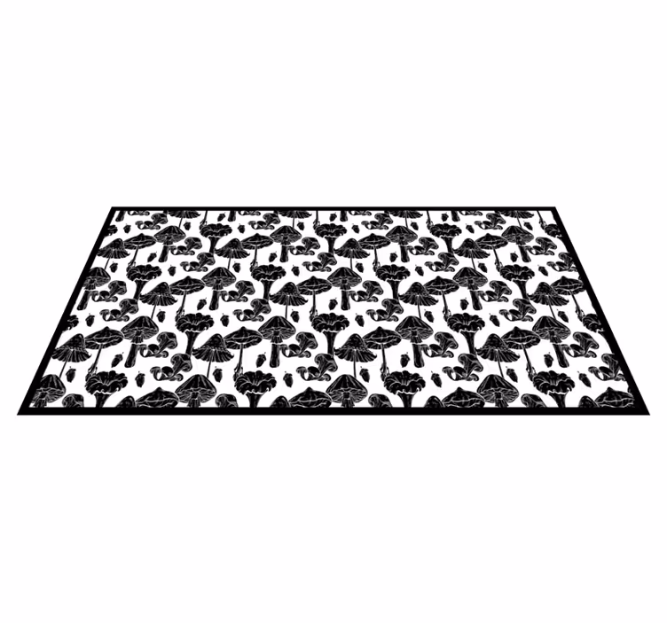 Stylized Mushroom Pattern nature rug - TenStickers