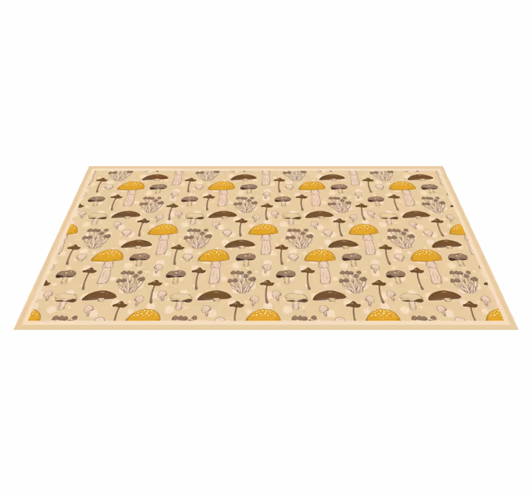 Mushroom Forest Pattern kitchen vinyl mat - TenStickers