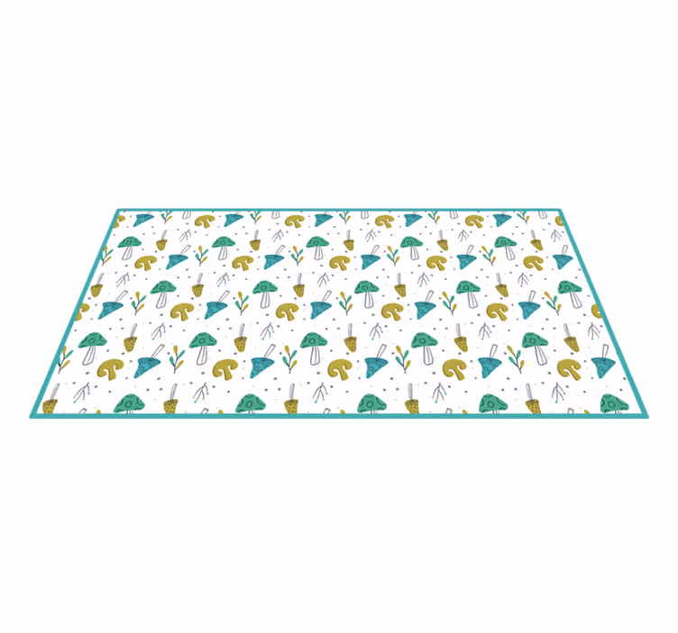 Mushroom Pattern Playful nature rug - TenStickers