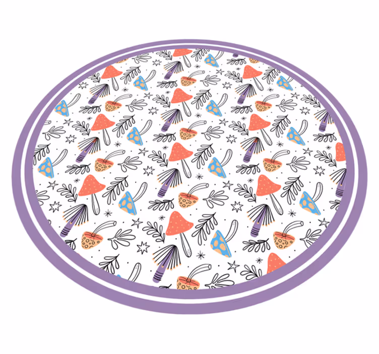 Colorful fungi sprouts nature rug - TenStickers