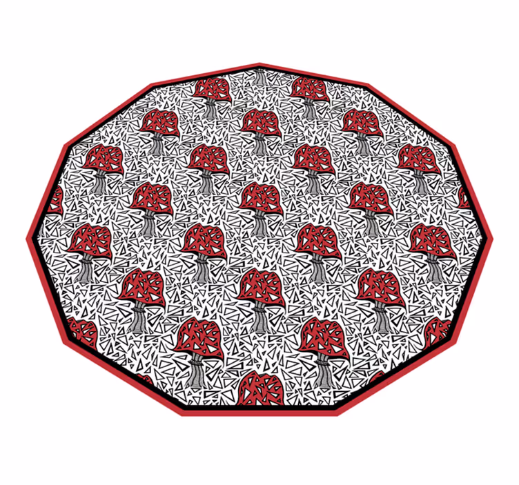 Artistic Mushroom Motif nature rug - TenStickers