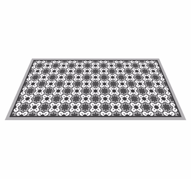 Classic Floral Pattern mosaic rug - TenStickers