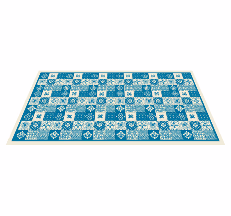 Patterned blue  mosaic tile carpet - TenStickers