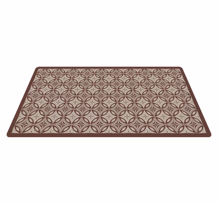 Brown Patterned Shapes mosaic rug - TenStickers