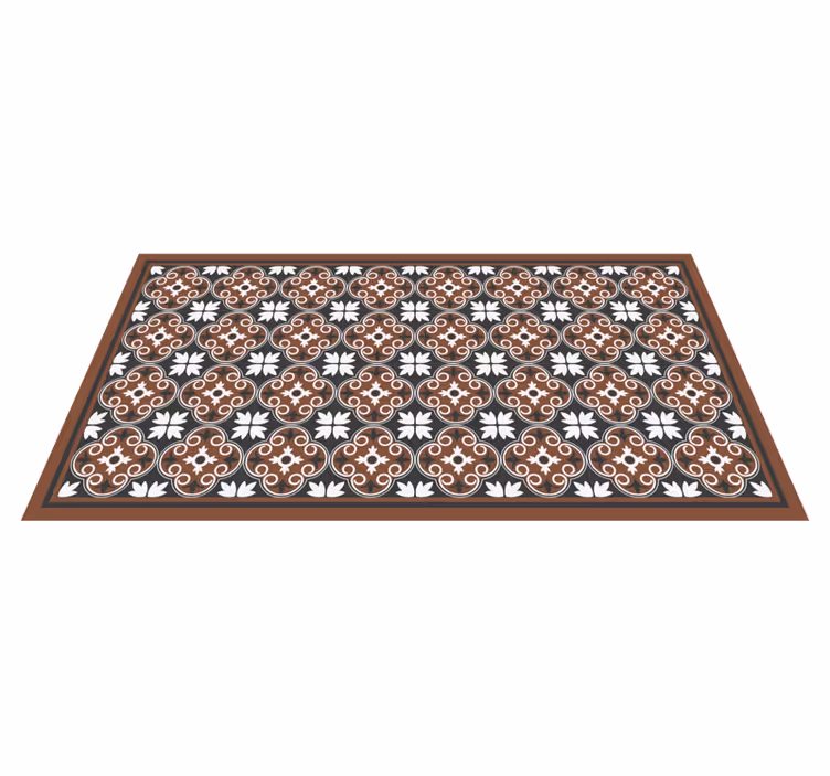 Complex floral arrangement mosaic rug - TenStickers