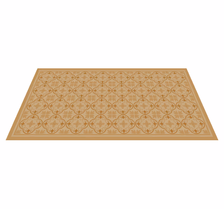 Geometric tile motif living room rug - TenStickers