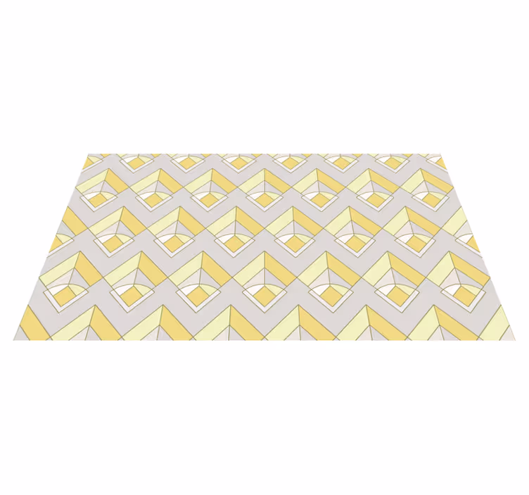 Yellow and gray pattern geometric rug - TenStickers
