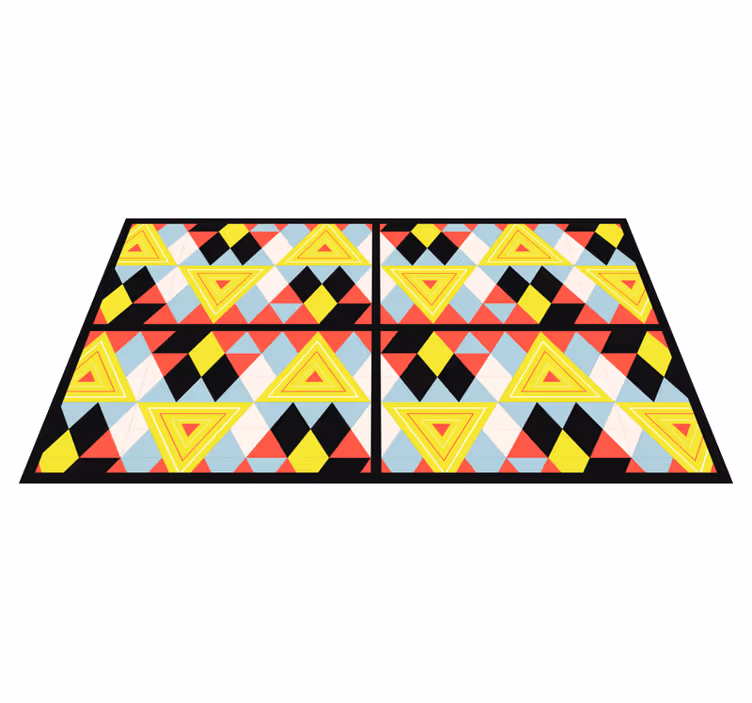Vibrant triangules geometric rug - TenStickers