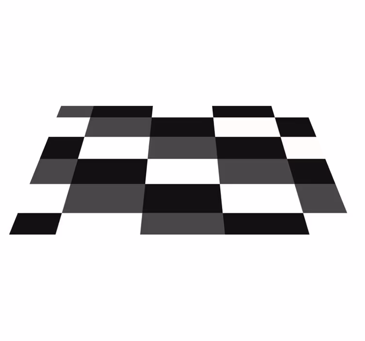 Black and white checker geometric rug - TenStickers