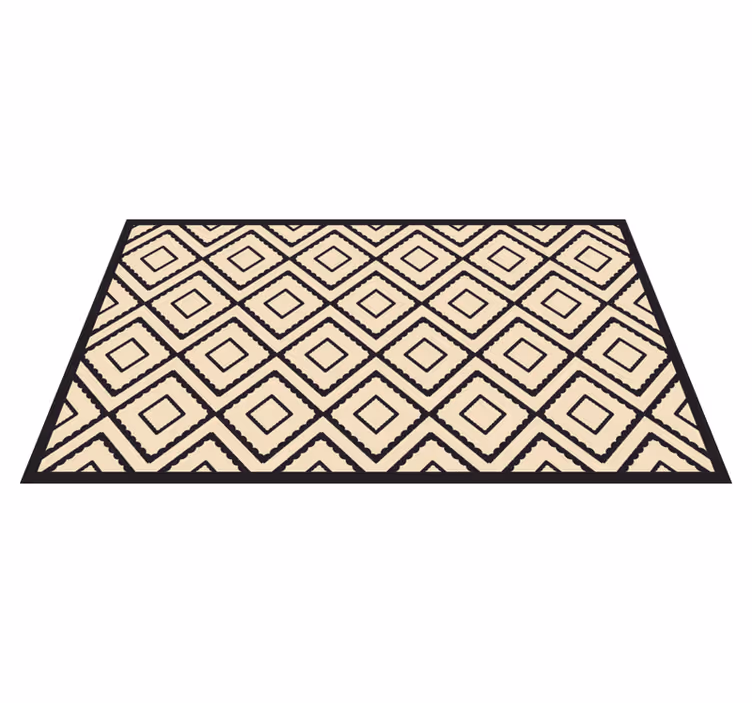 Gray and beige geometric pattern vinyl rug - TenStickers