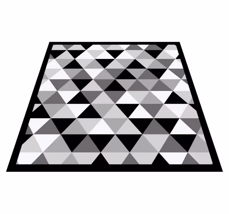 Grey triangle motif living room rug - TenStickers