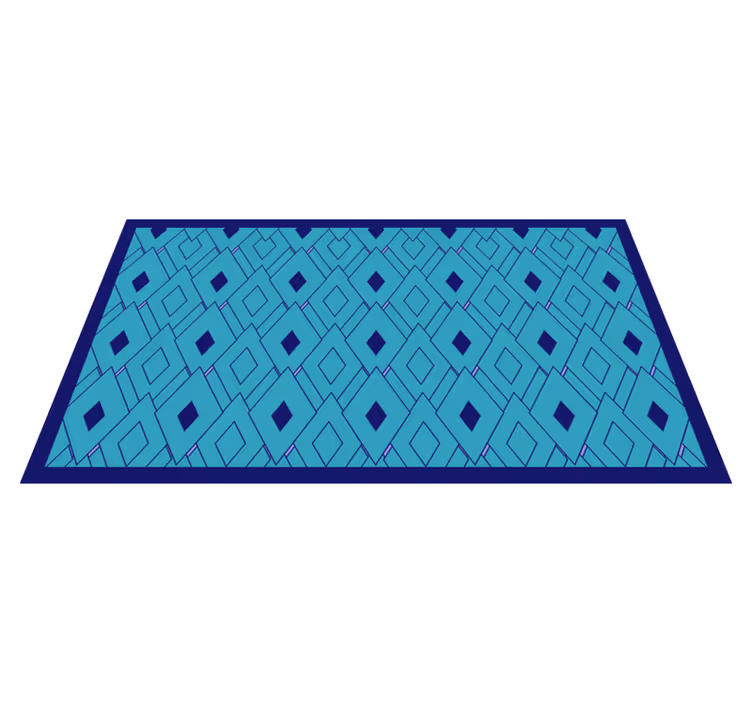 Blue diamond elements geometric rug - TenStickers