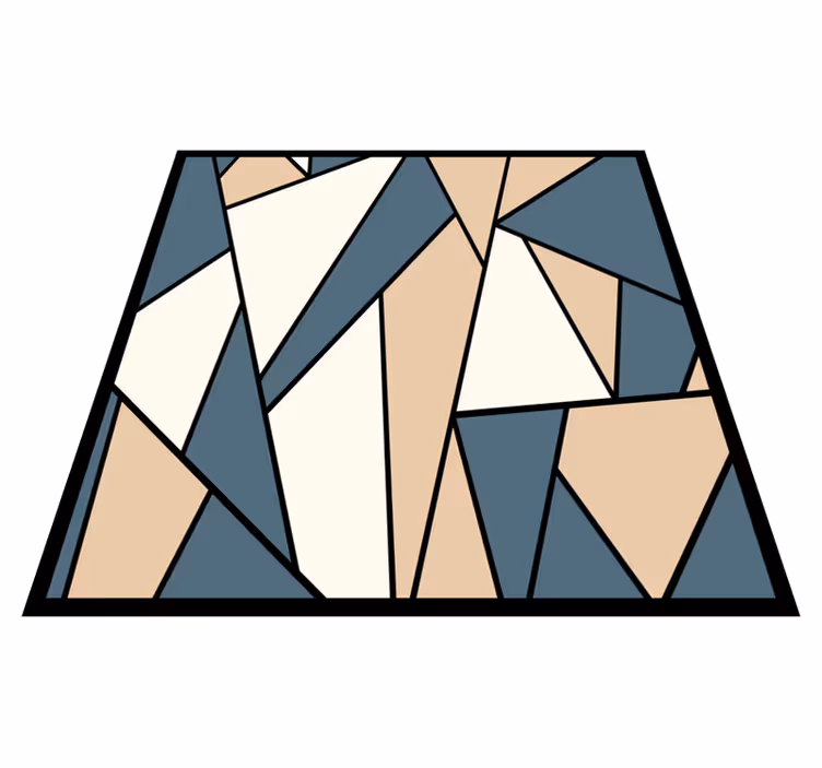 Grey and beige sections geometric rug - TenStickers