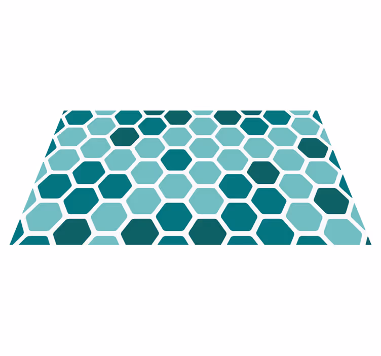 Green honeycomb motif geometric rug - TenStickers