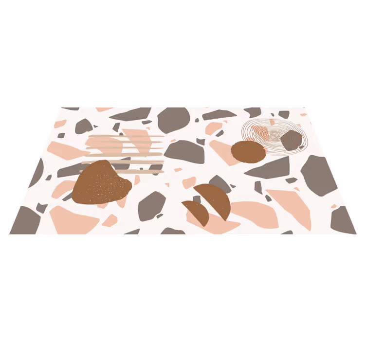 Abstract terrazzo shapes texture rug - TenStickers