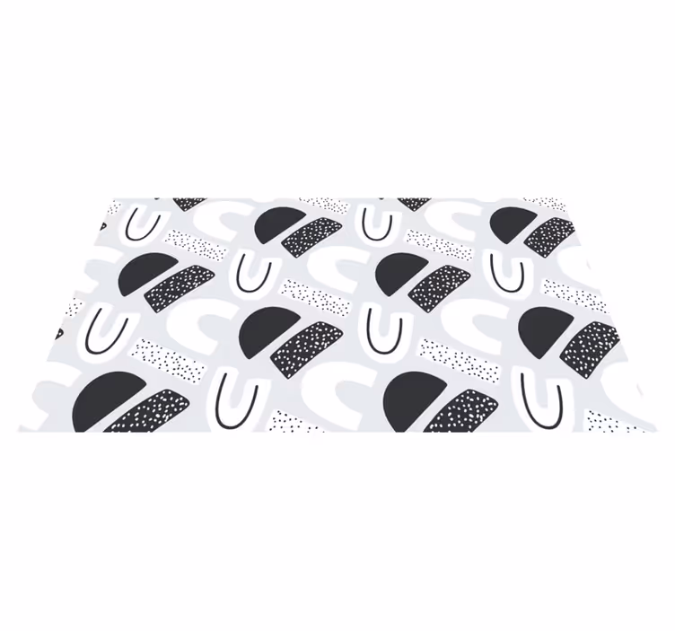 Monochrome Abstract Shapes nursery rug - TenStickers