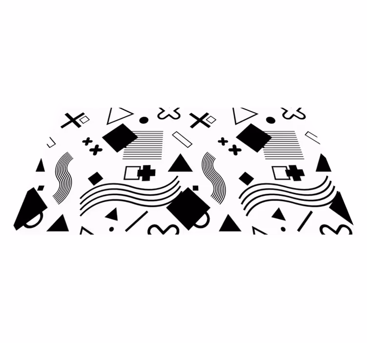 Black Patterns geometric rug - TenStickers