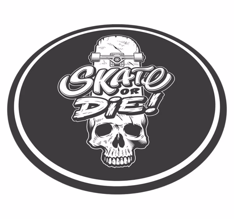 Skull skate or die teenage bedroom rug - TenStickers