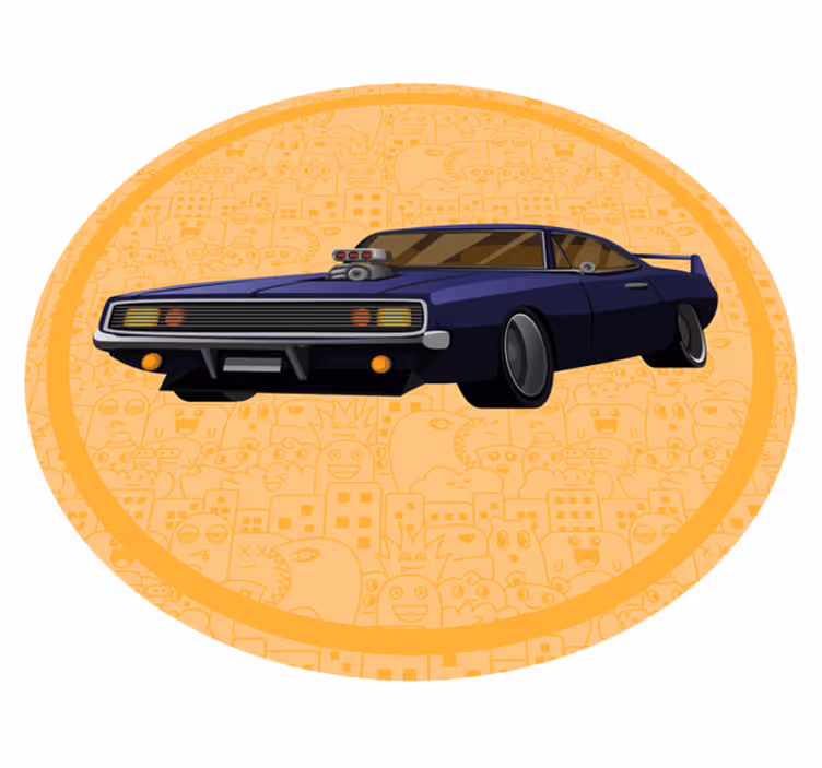 Classic Muscle Car teenage bedroom rug - TenStickers