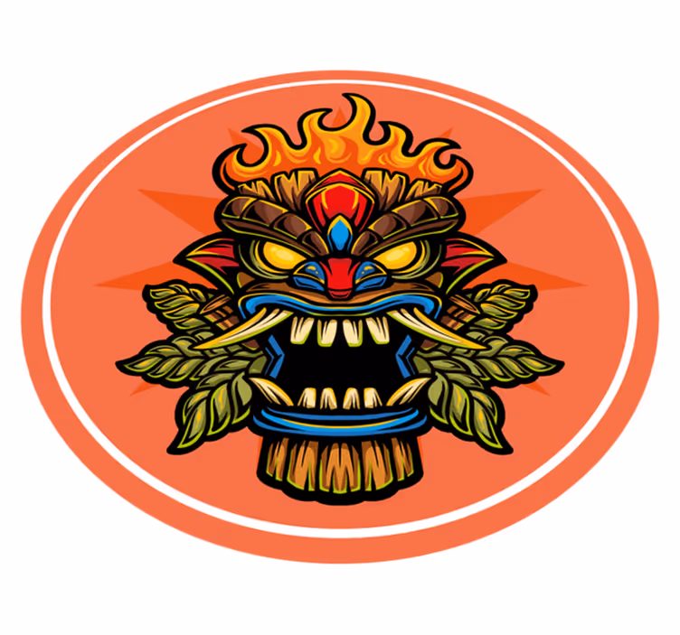 Tiki Mask teenage bedroom rug - TenStickers
