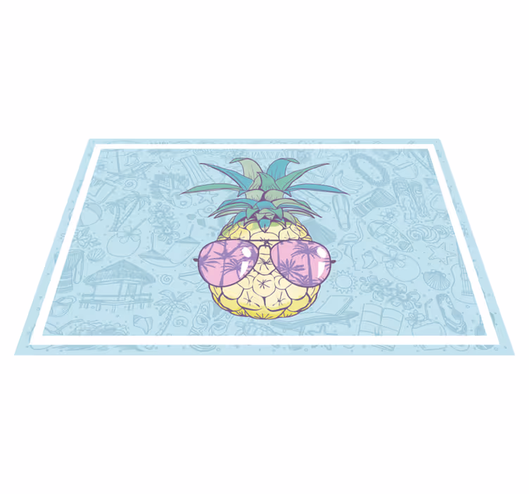 Cool pineapple shades kitchen mat - TenStickers