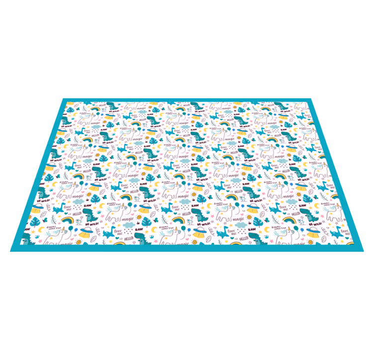 Colorful Dino Adventure nursery rug - TenStickers