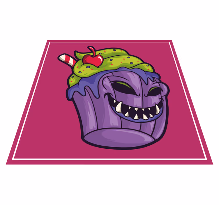 Ravenous Cupcake Monster teenage bedroom rug - TenStickers